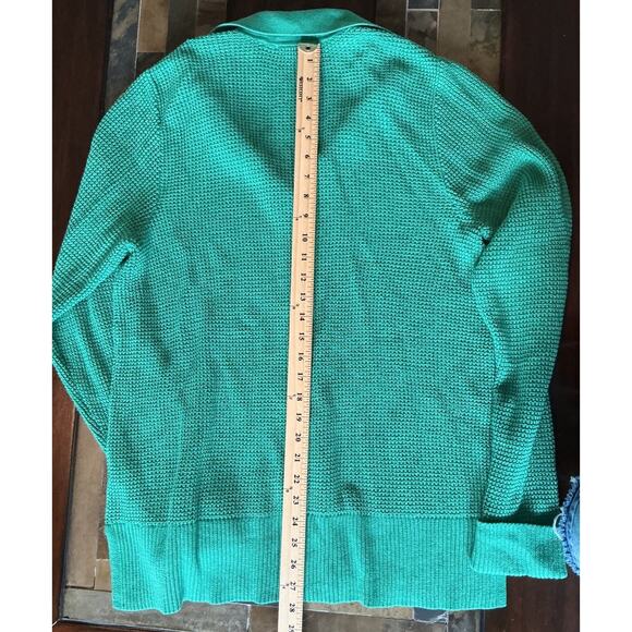 J Jill Sweaters Womens Green Cardigan Long Sleeve Button Up Collared Sz M Tall - Picture 5 of 9